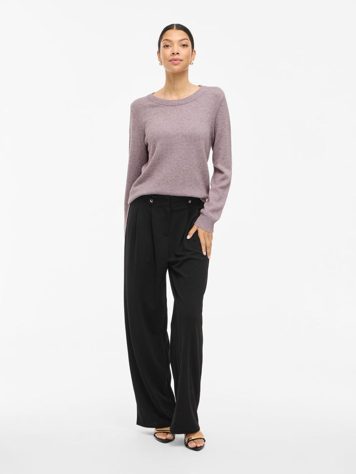 VIRIL O-NECK L/S  KNIT TOP - NOOS