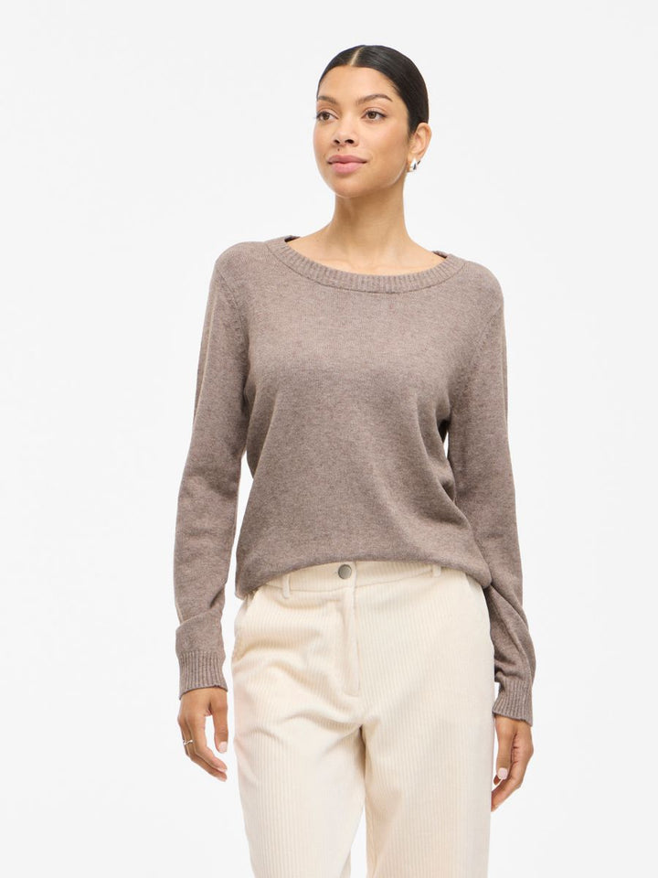 VIRIL O-NECK L/S  KNIT TOP - NOOS