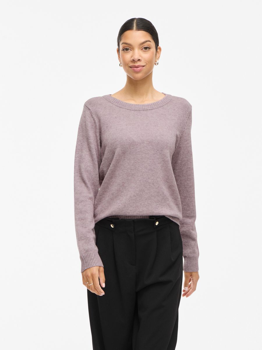 VIRIL O-NECK L/S  KNIT TOP - NOOS