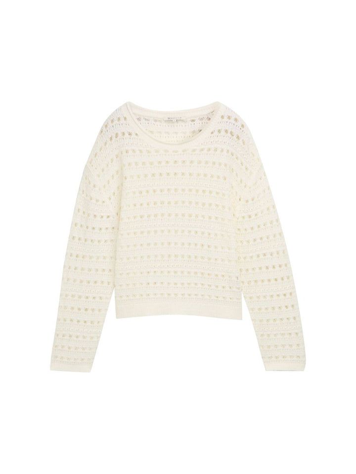 Relaxed Fit Strickpullover mit Lochmuster
