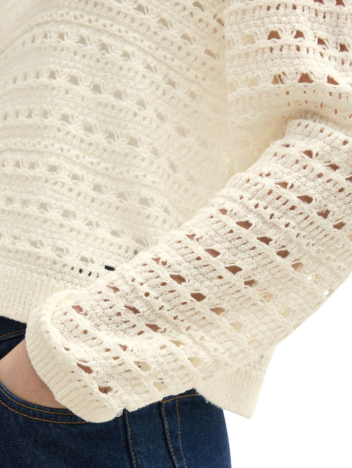 Relaxed Fit Strickpullover mit Lochmuster