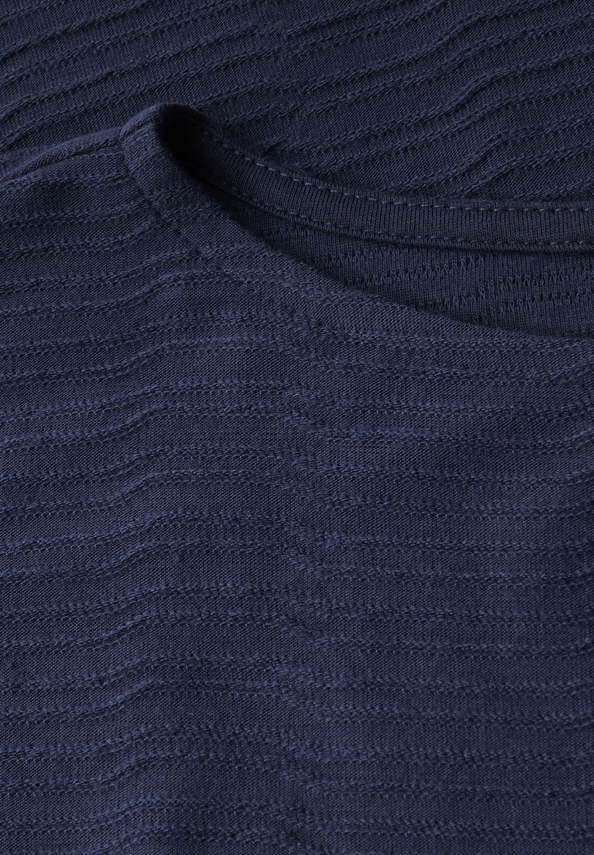 Struktushirt in Unifarbe