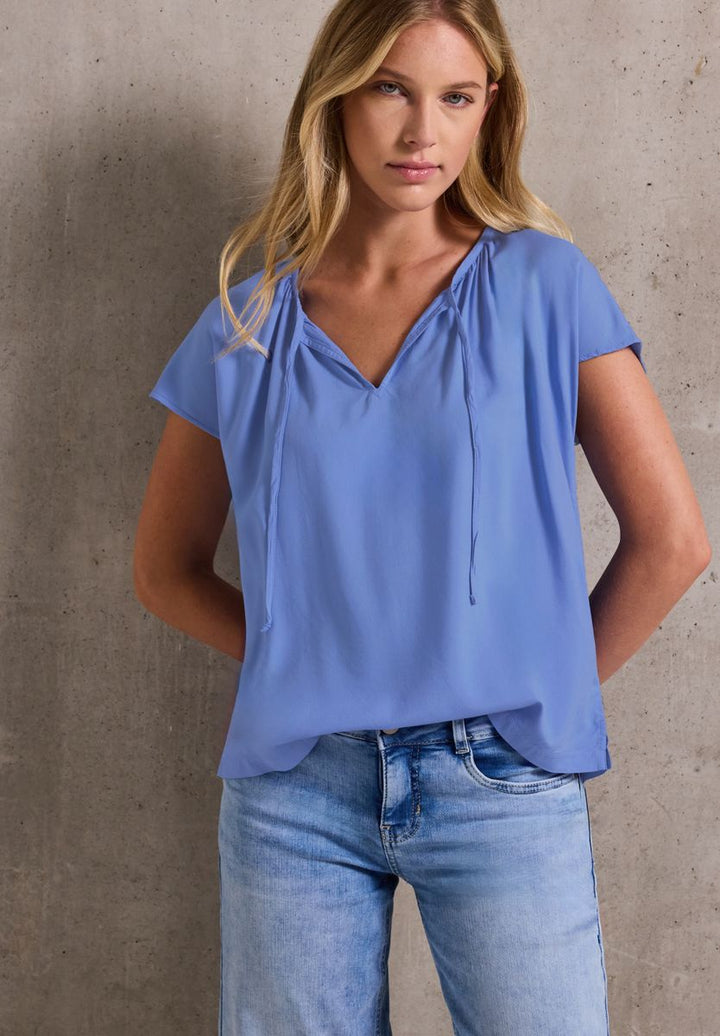 Viskosebluse mit Raffung