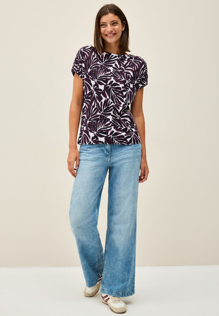 Print-Shirt mit Knopfdetail