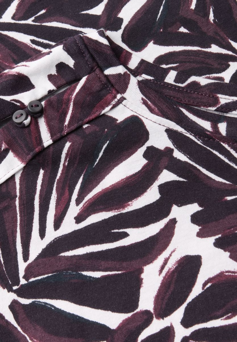 Print-Shirt mit Knopfdetail