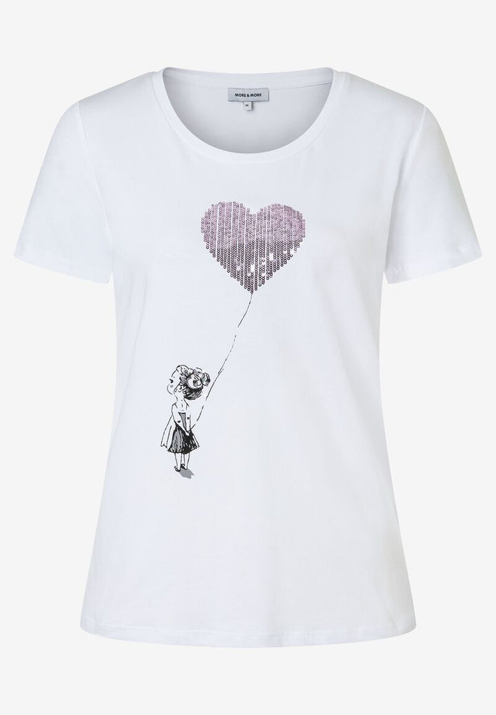 T-Shirt mit Pailletten-Herz