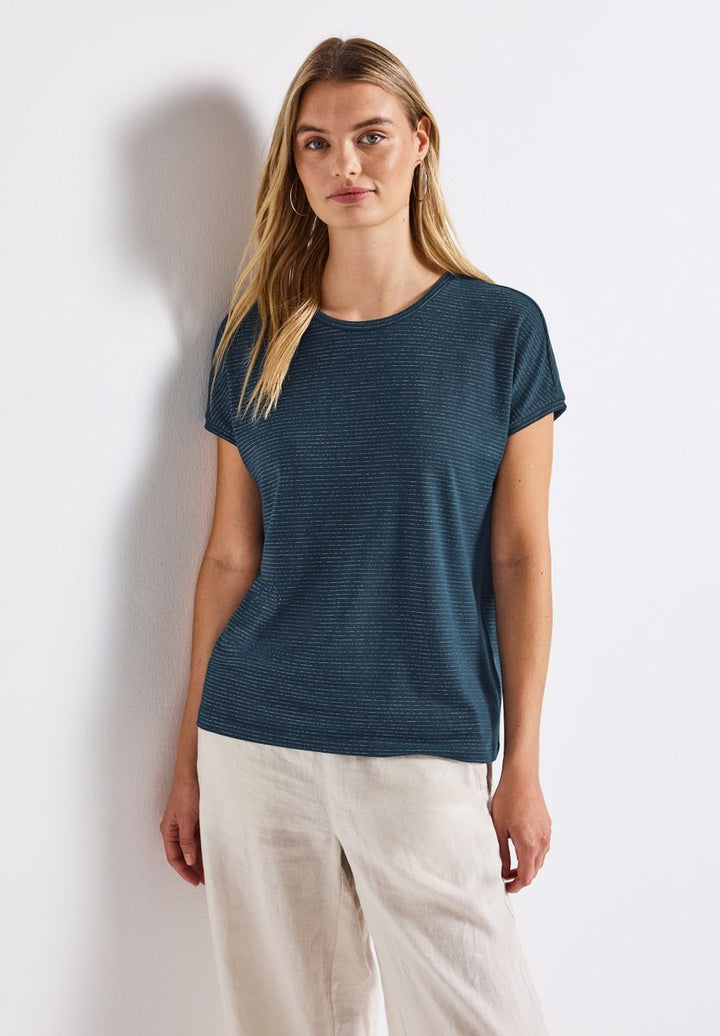 Shirt mit Glitzerstreifen