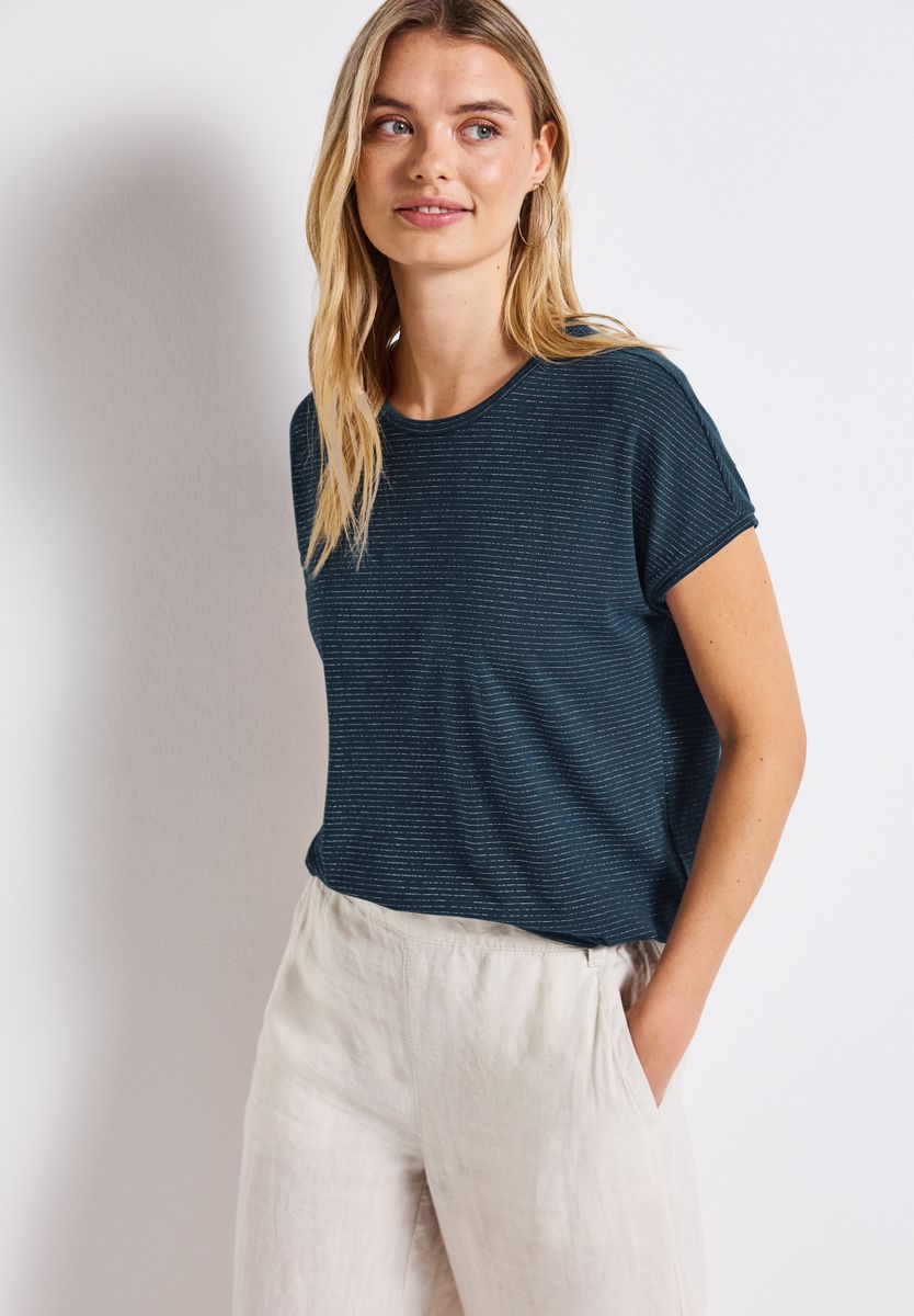 Shirt mit Glitzerstreifen