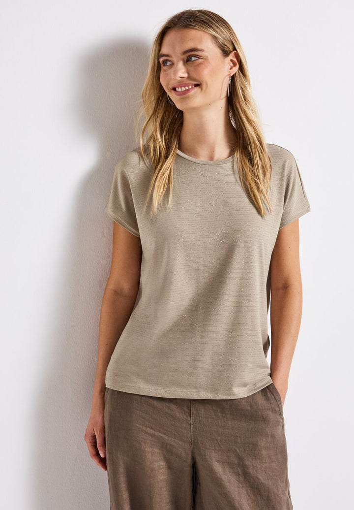 Shirt mit Glitzerstreifen
