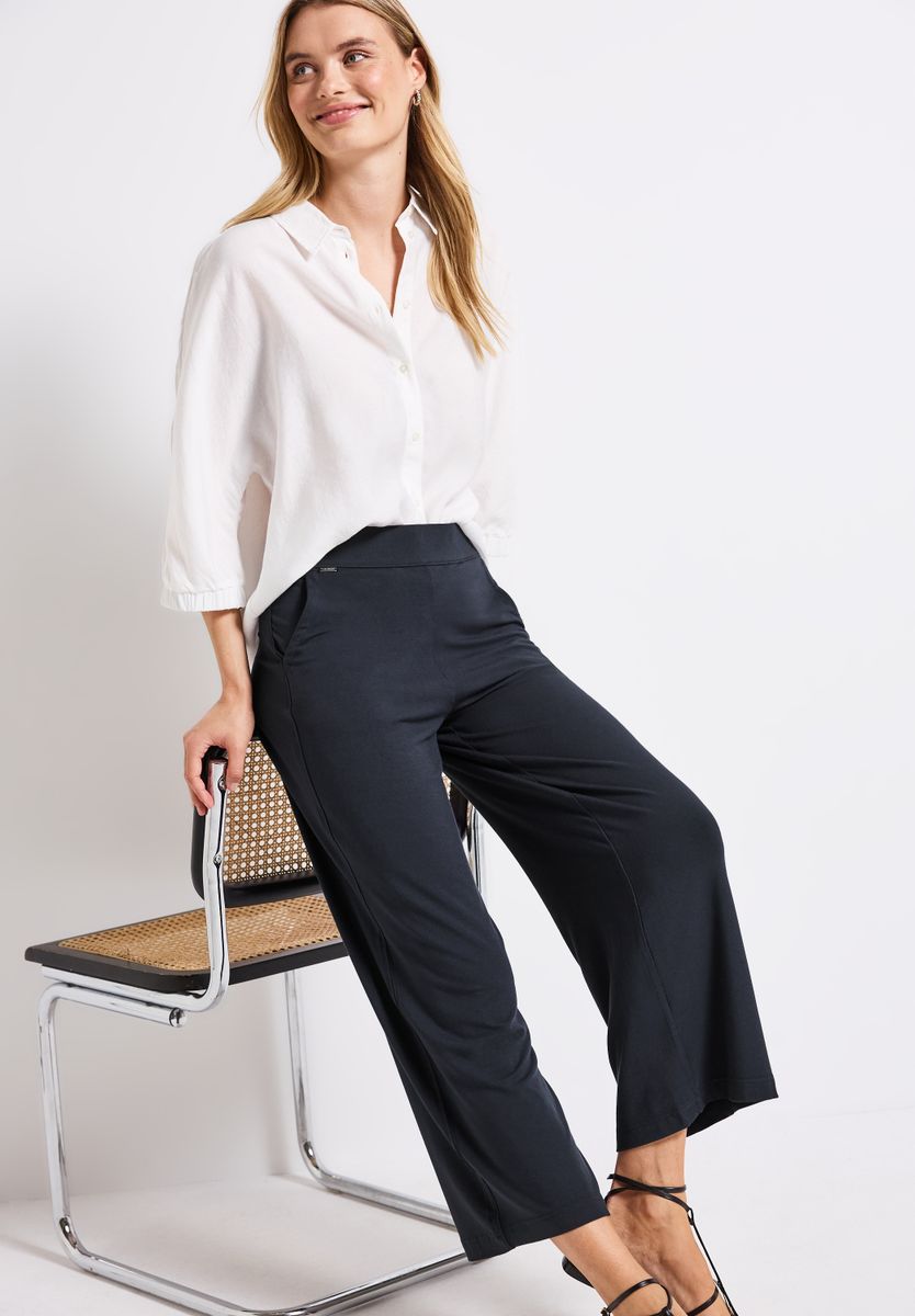 Wide Leg Jersey-Hose