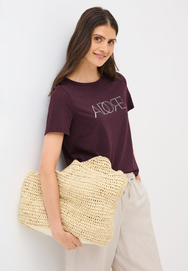 Ausbrenner-Shirt mit Wording
