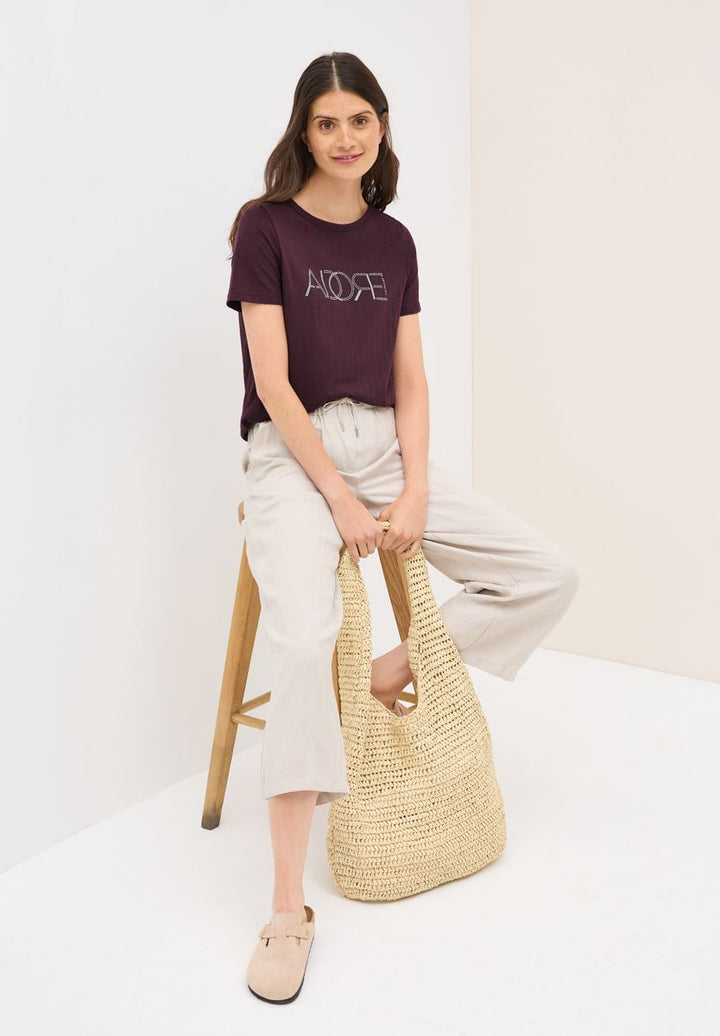 Ausbrenner-Shirt mit Wording