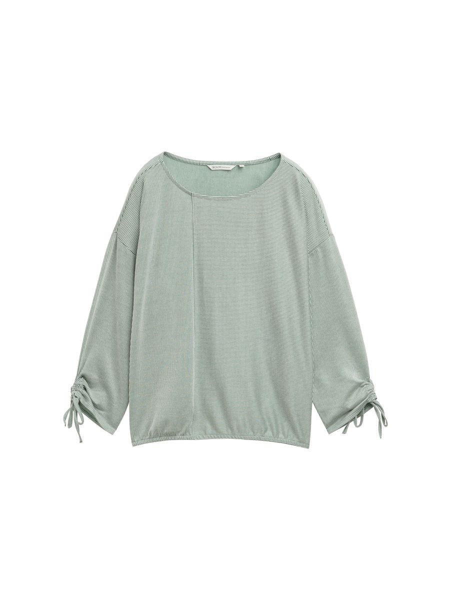 Loose Fit Langarmshirt mit Raffärmeln
