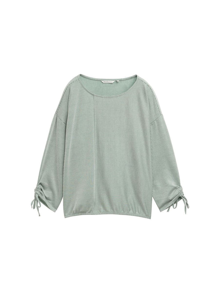 Loose Fit Langarmshirt mit Raffärmeln