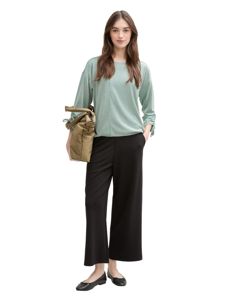 Loose Fit Langarmshirt mit Raffärmeln