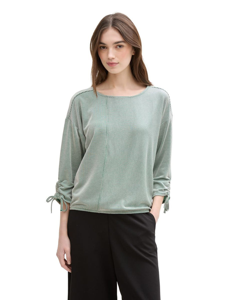 Loose Fit Langarmshirt mit Raffärmeln