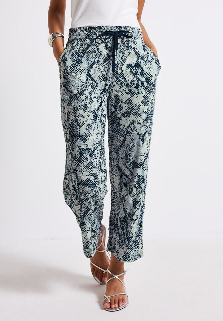 Gemusterte Wide Leg Hose