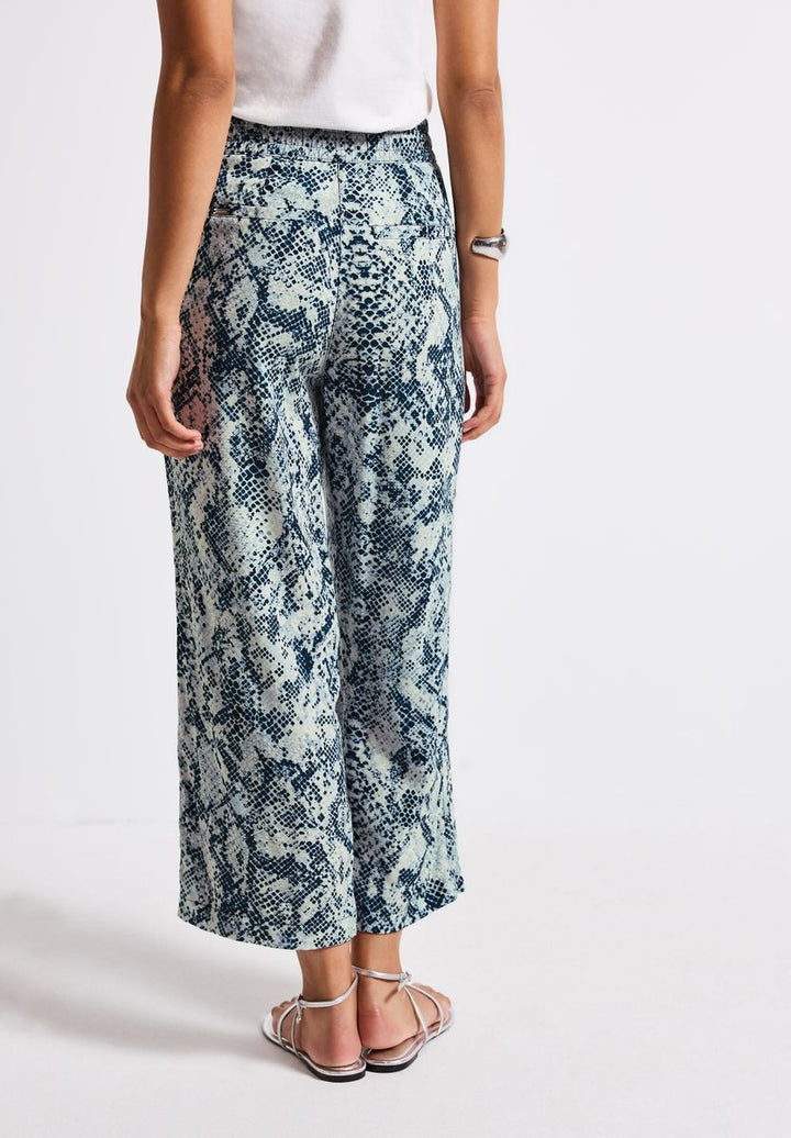 Gemusterte Wide Leg Hose