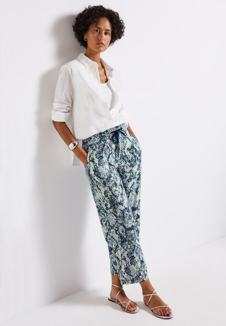 Gemusterte Wide Leg Hose