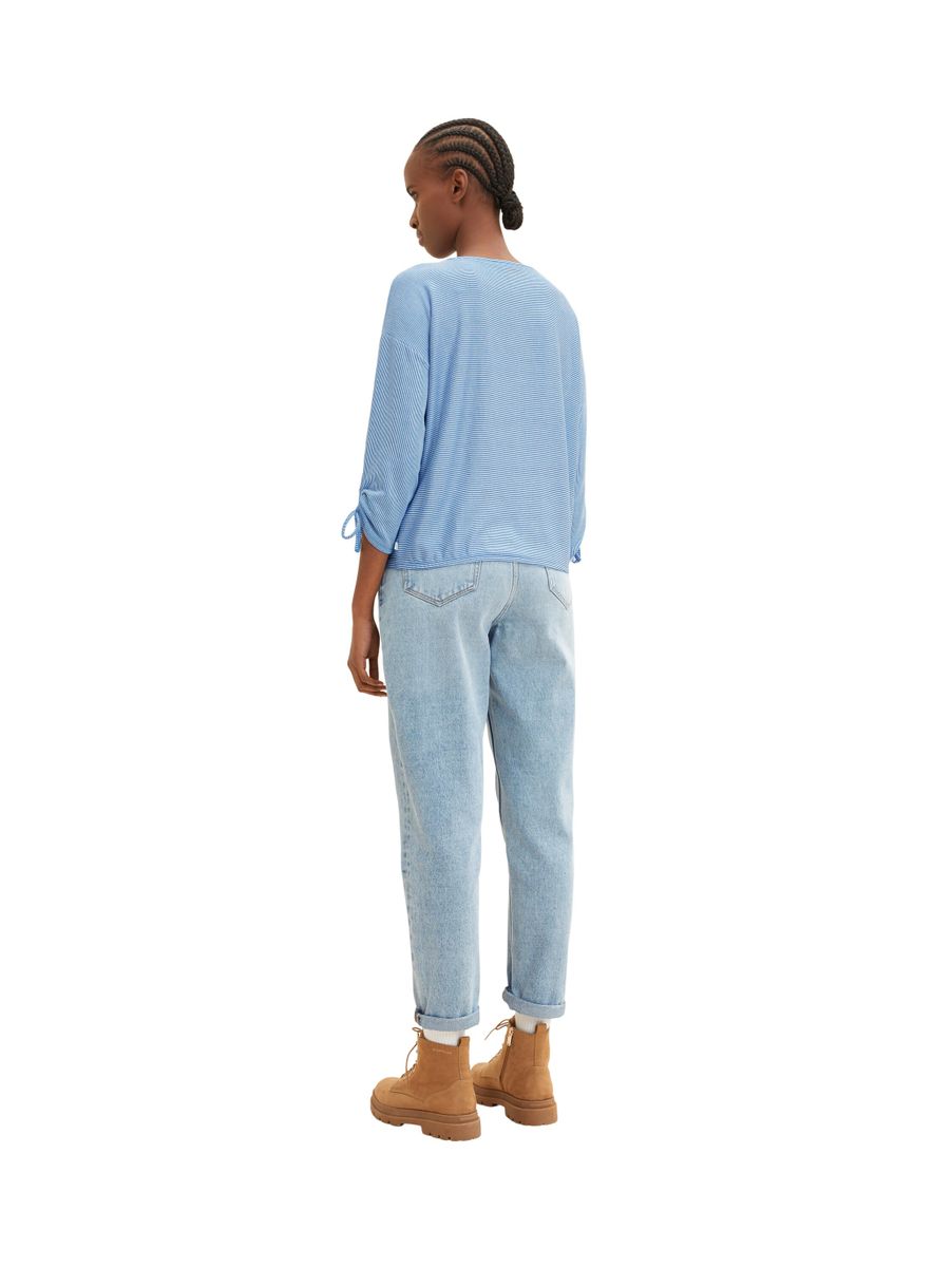 Loose Fit Langarmshirt mit Raffärmeln