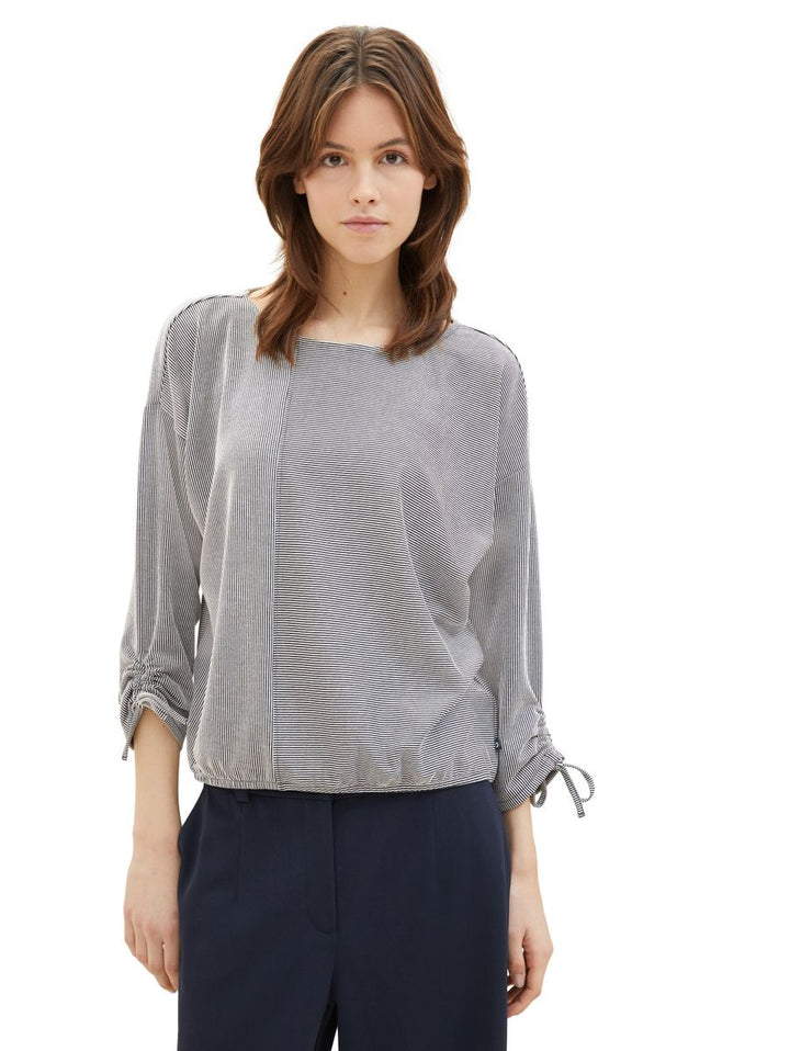 Loose Fit Langarmshirt mit Raffärmeln