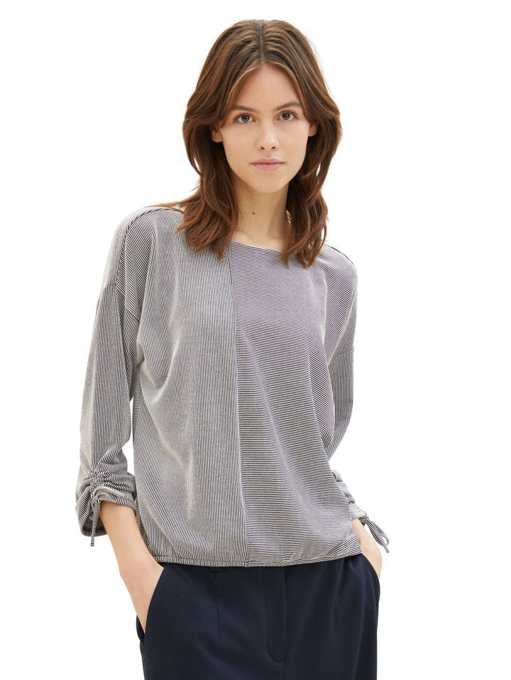 Loose Fit Langarmshirt mit Raffärmeln