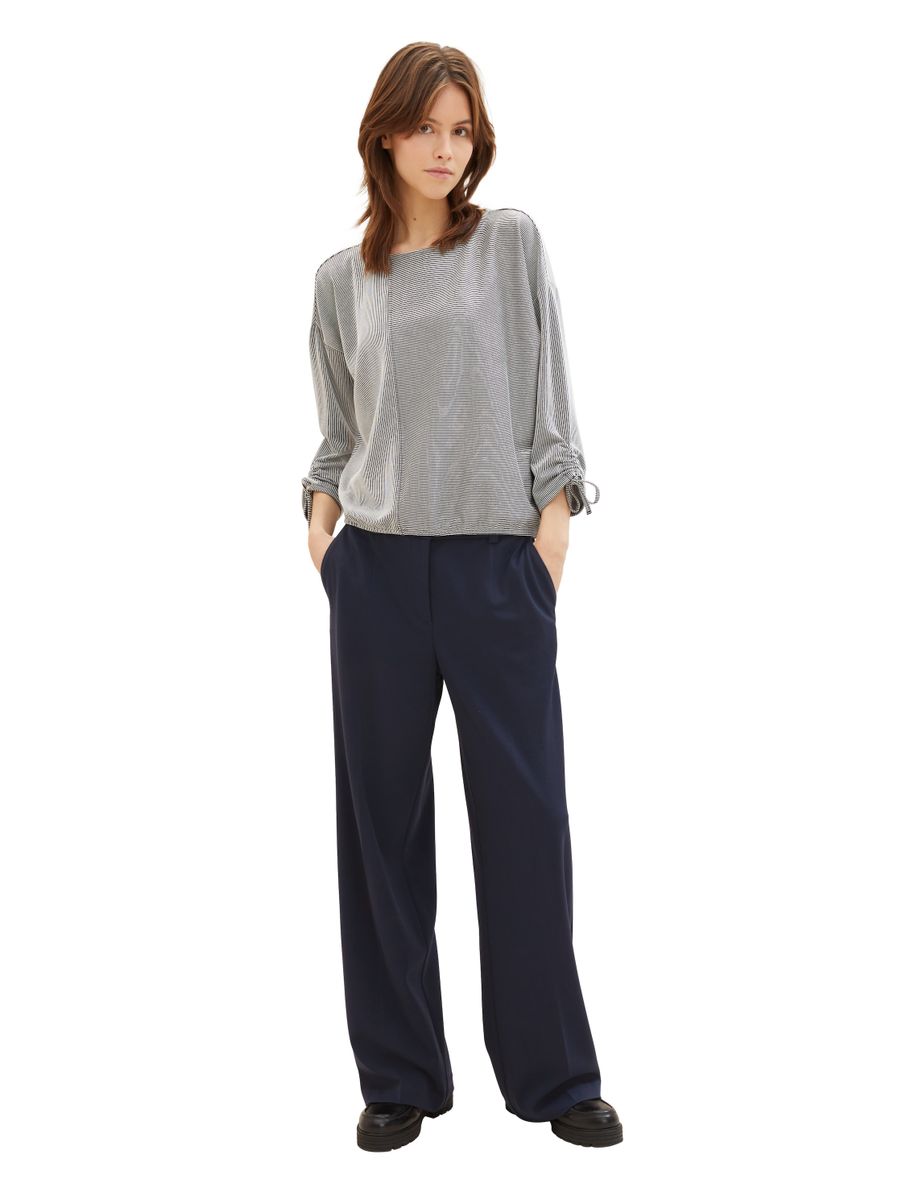 Loose Fit Langarmshirt mit Raffärmeln
