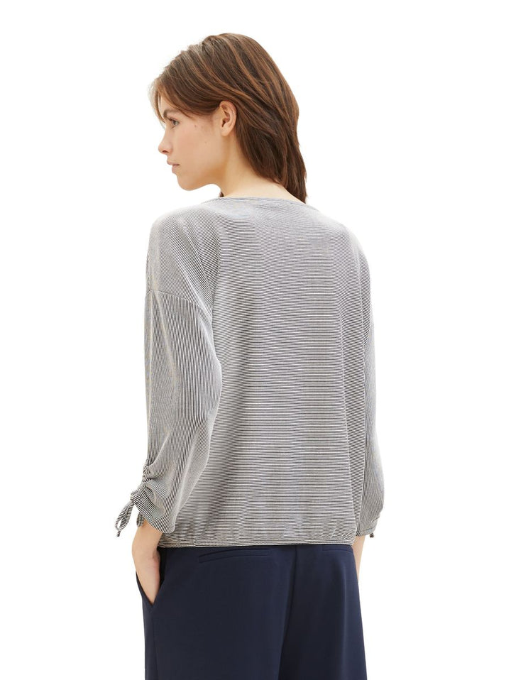 Loose Fit Langarmshirt mit Raffärmeln