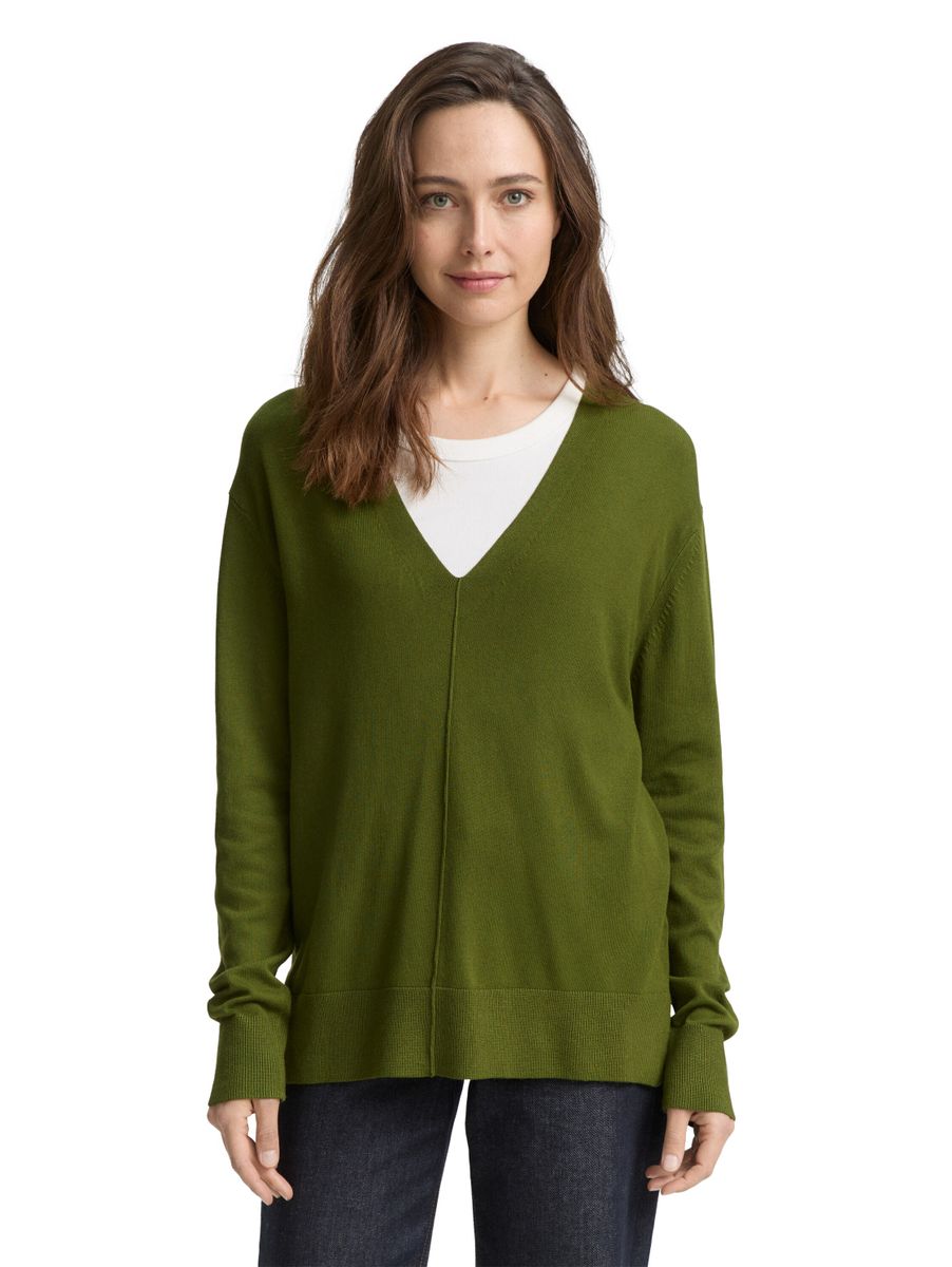 Strickpullover mit V-Ausschnitt