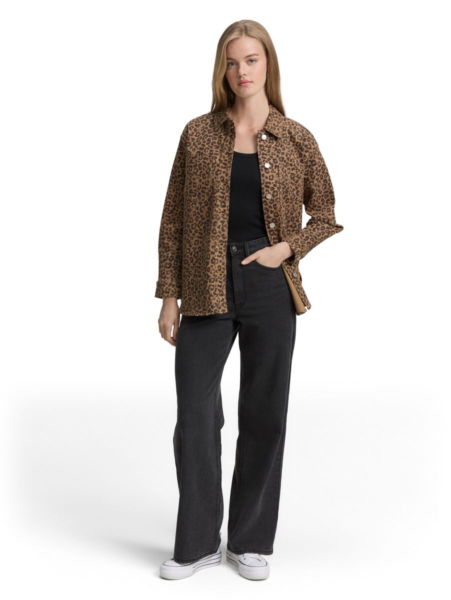 Overshirt mit Leo-Print