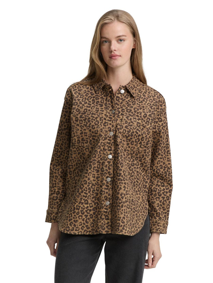 Overshirt mit Leo-Print