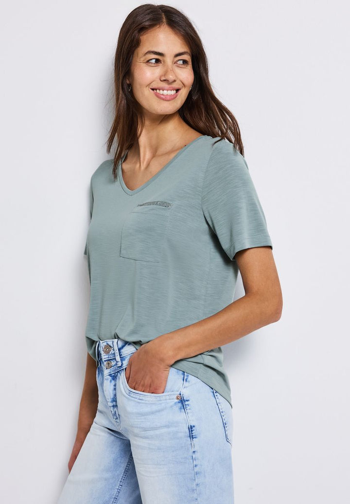 T-Shirt mit Schmuckdetail