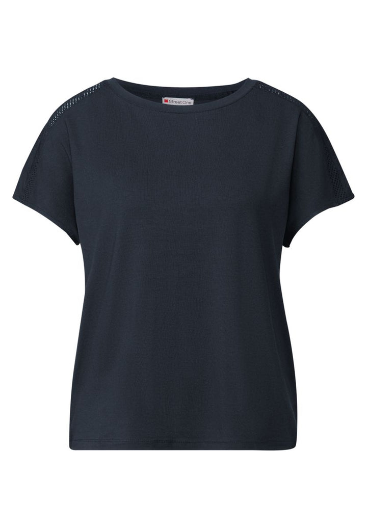 Jersey-Shirt mit Mesh-Detail