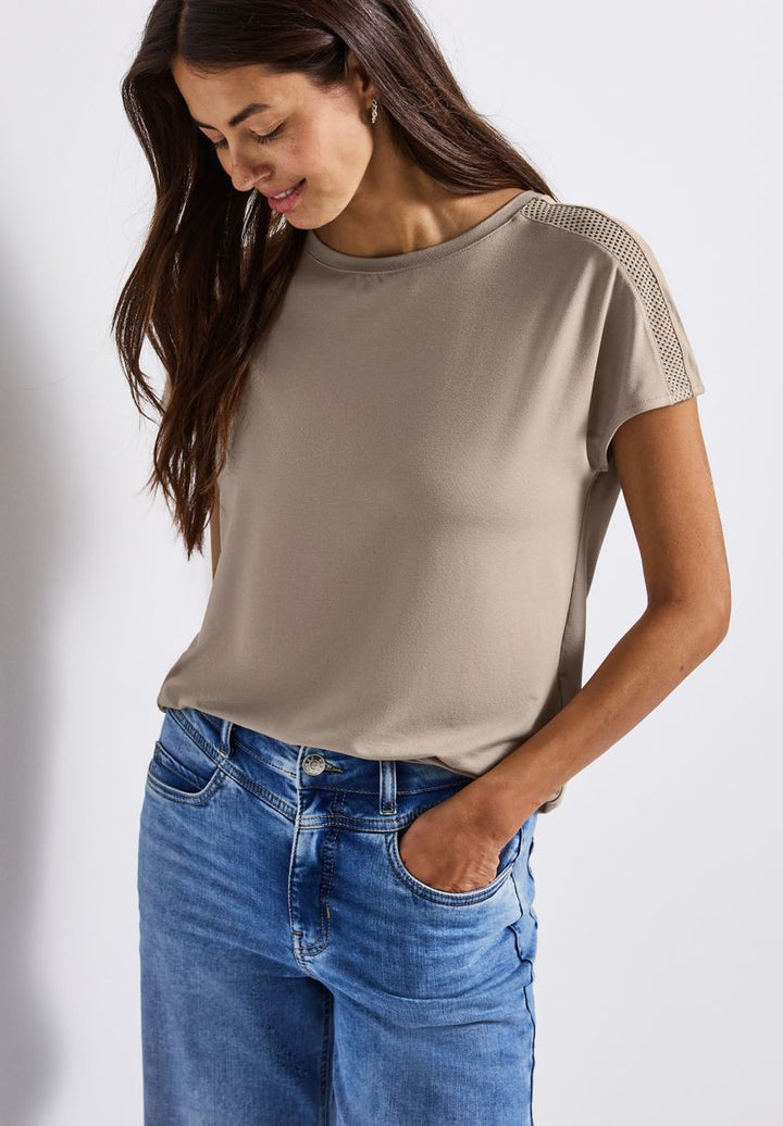 Jersey-Shirt mit Mesh-Detail