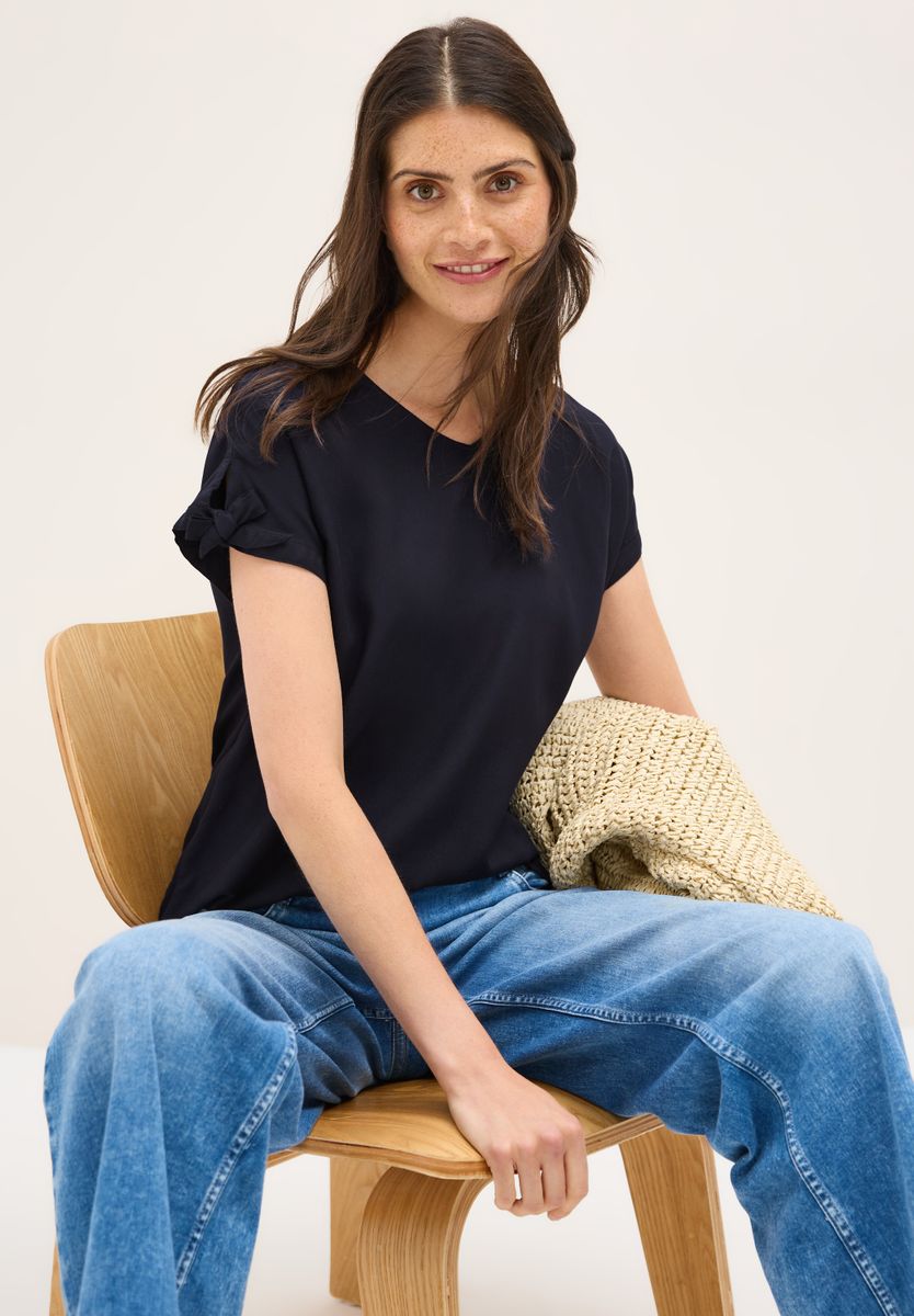 Blusenshirt in Unifarbe