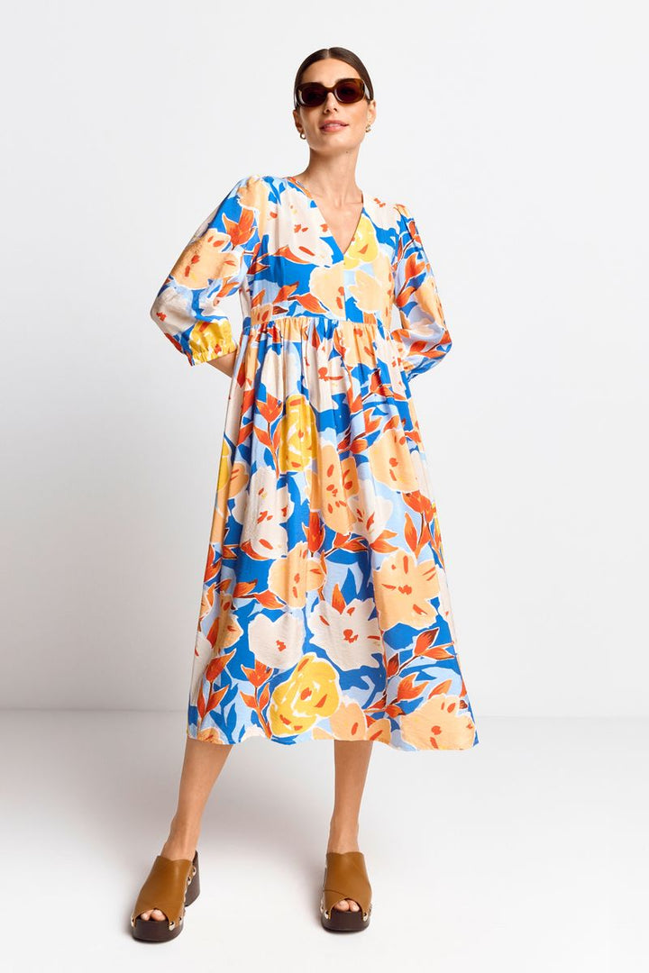 printed midi dress