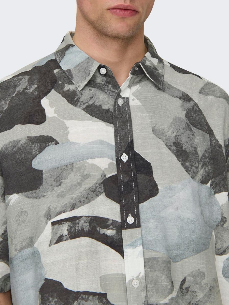 ONSBUD LIFE SS RLX AOP LINEN SHIRT NOOS