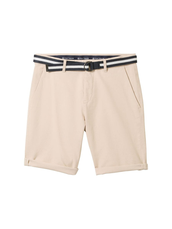 Slim Chino Shorts mit Gürtel