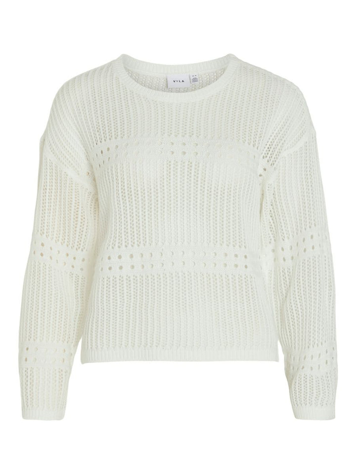 VIJIFFY OPEN O-NECK L/S KNIT TOP