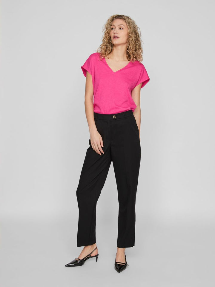 VISYMA V-NECK CAP SLEEVE TOP