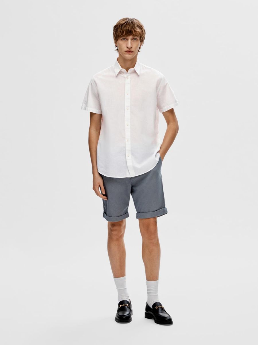 SLHREG-NEW LINEN SHIRT SS NOOS