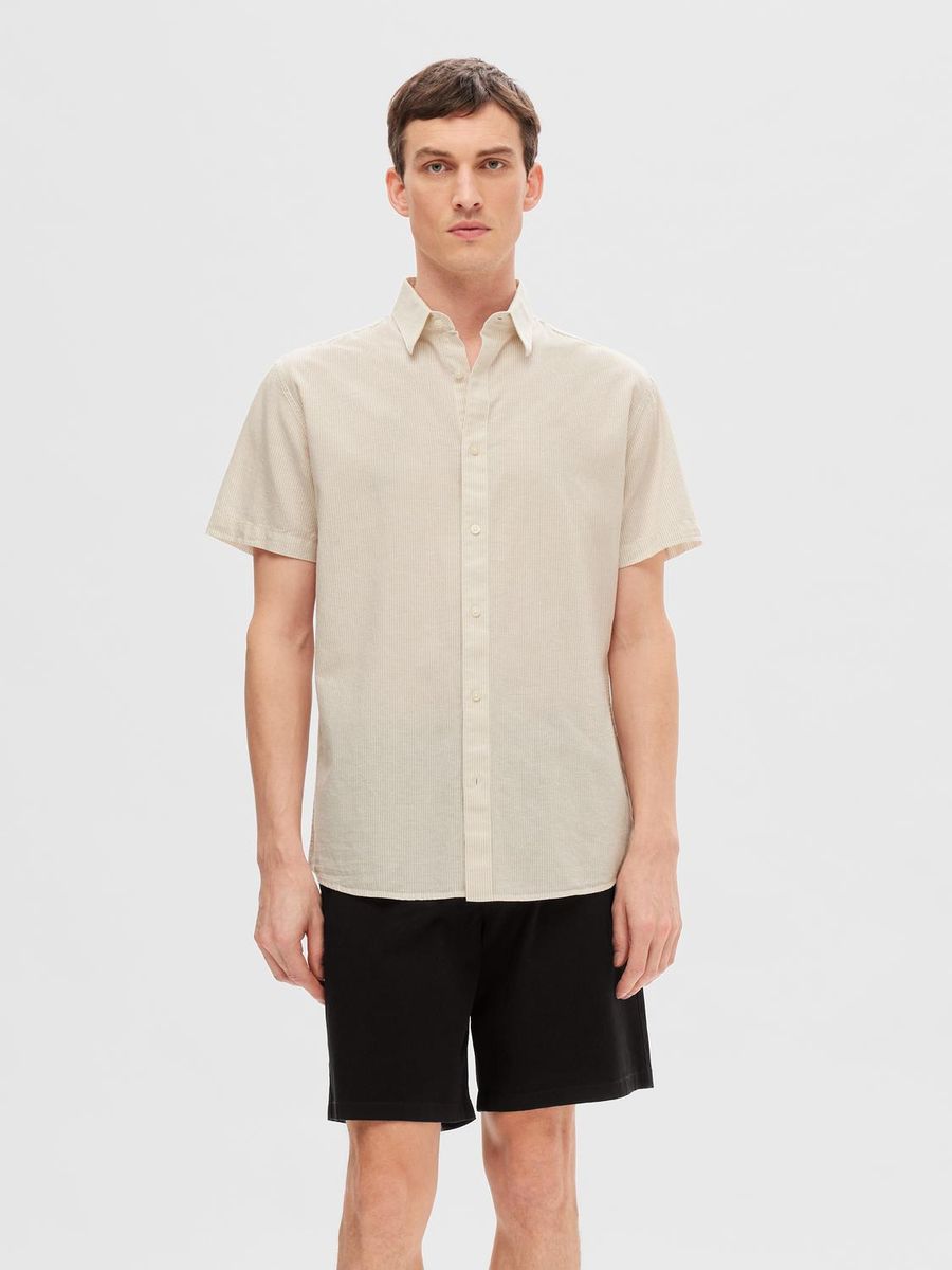 SLHREG-NEW LINEN SHIRT SS NOOS