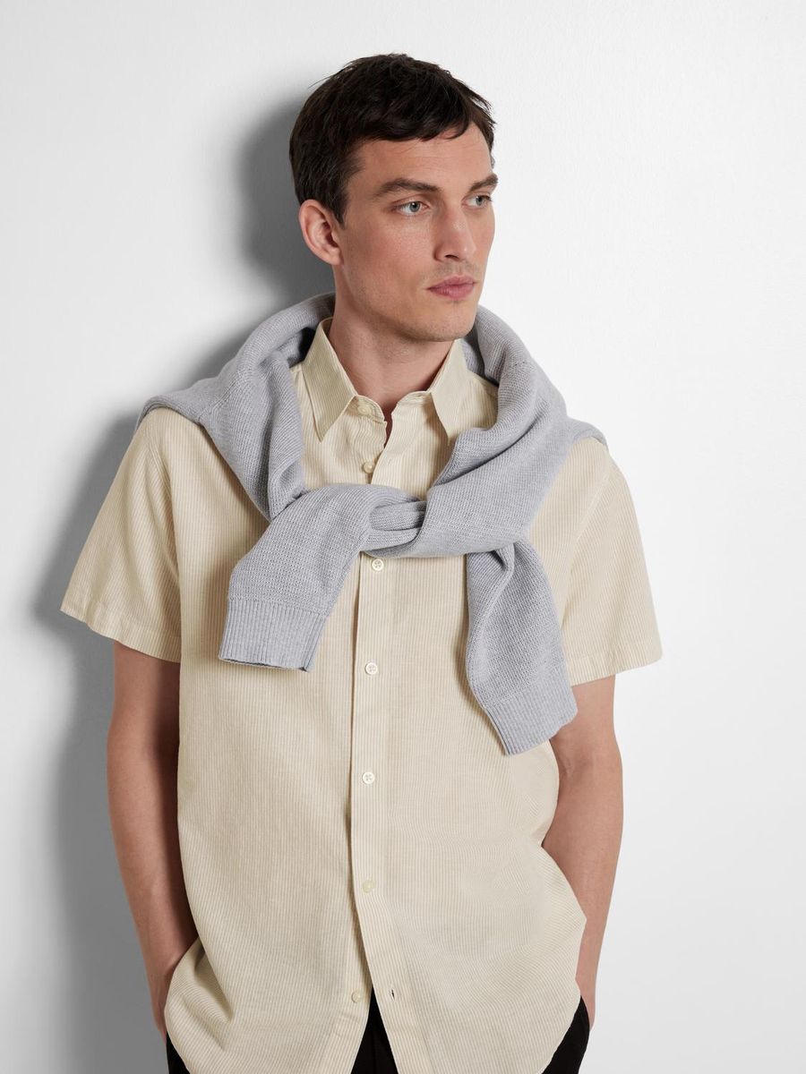 SLHREG-NEW LINEN SHIRT SS NOOS