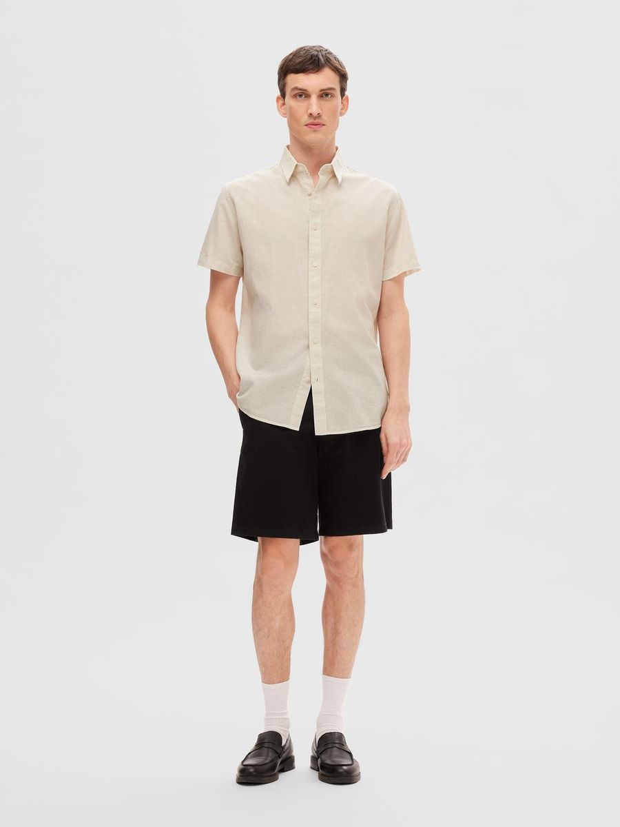 SLHREG-NEW LINEN SHIRT SS NOOS