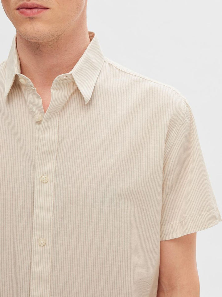 SLHREG-NEW LINEN SHIRT SS NOOS