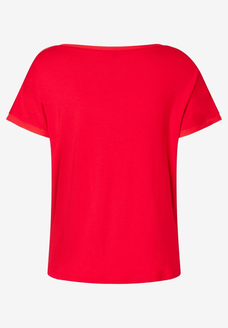 T-Shirt mit Chiffonkante  rot  Frühjahrs-Kollektion
