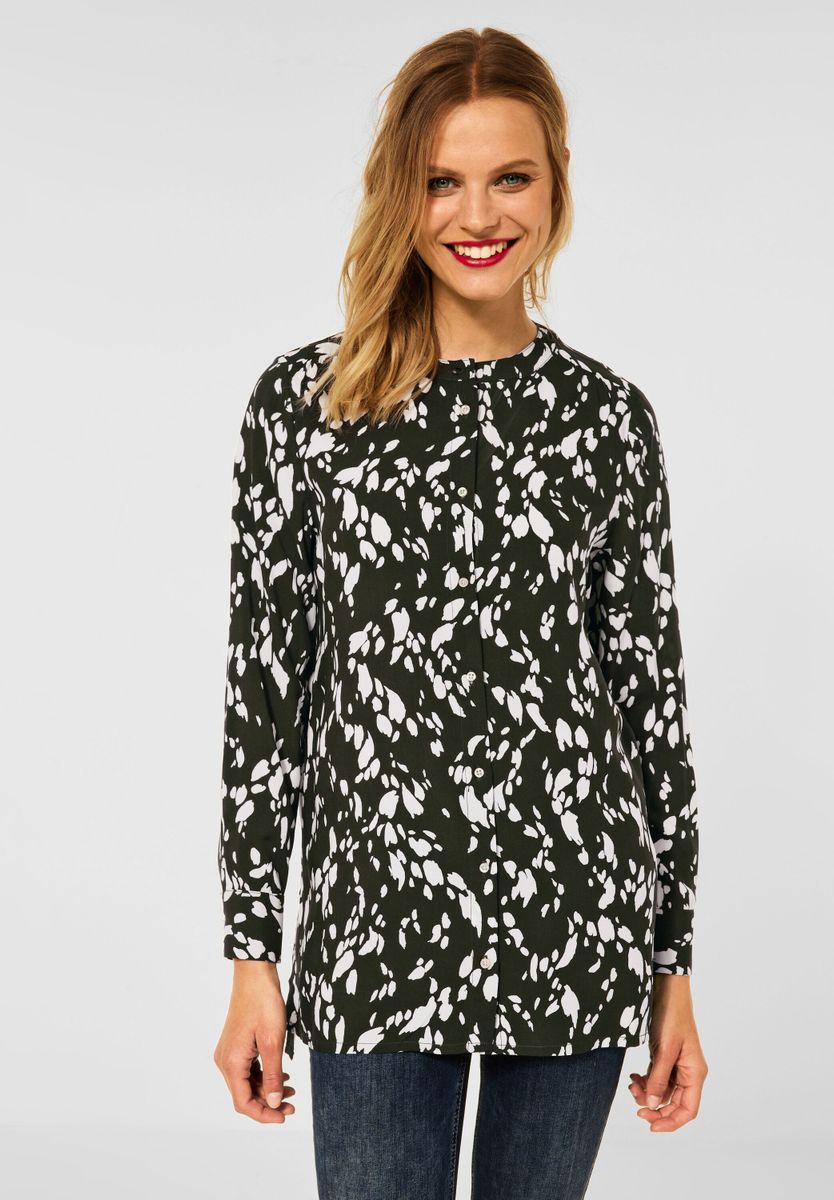 Longbluse mit Allover Print