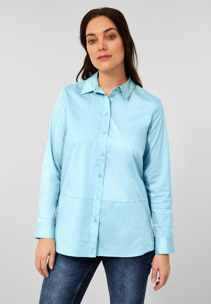 Longbluse mit Knopfleiste