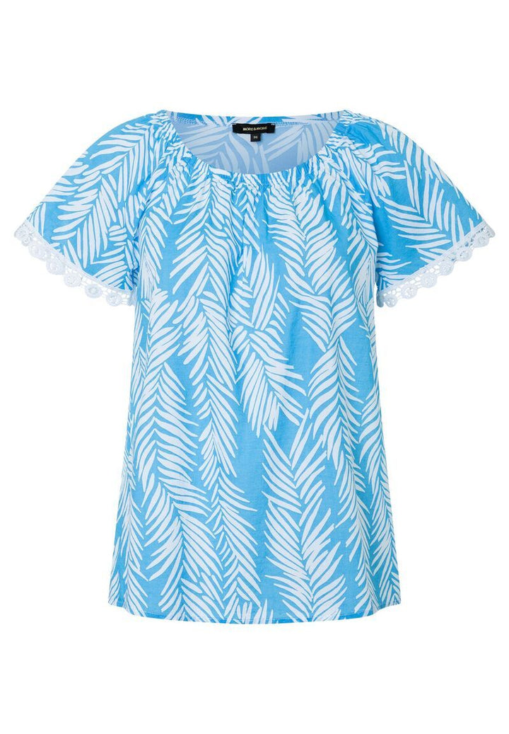 Carmenbluse  Palmblätter-Print  Sommer-Kollektion