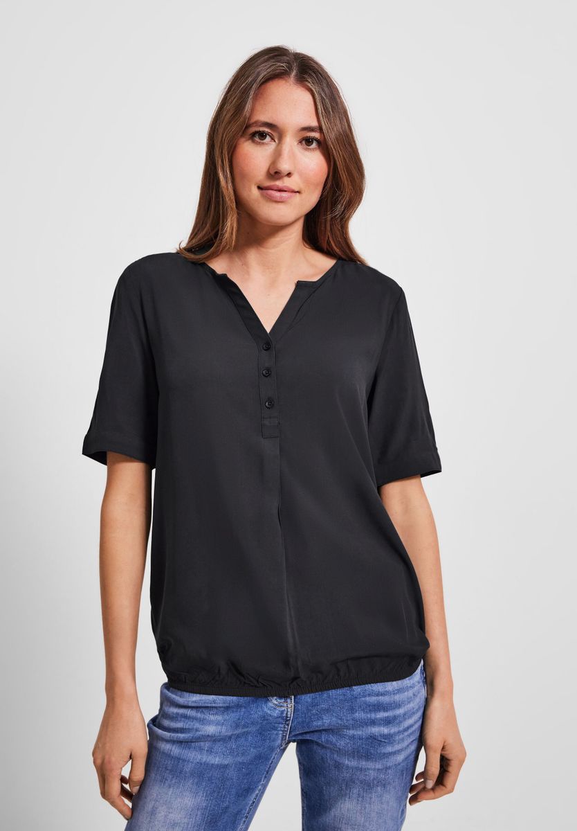 Unifarbene Basic Bluse